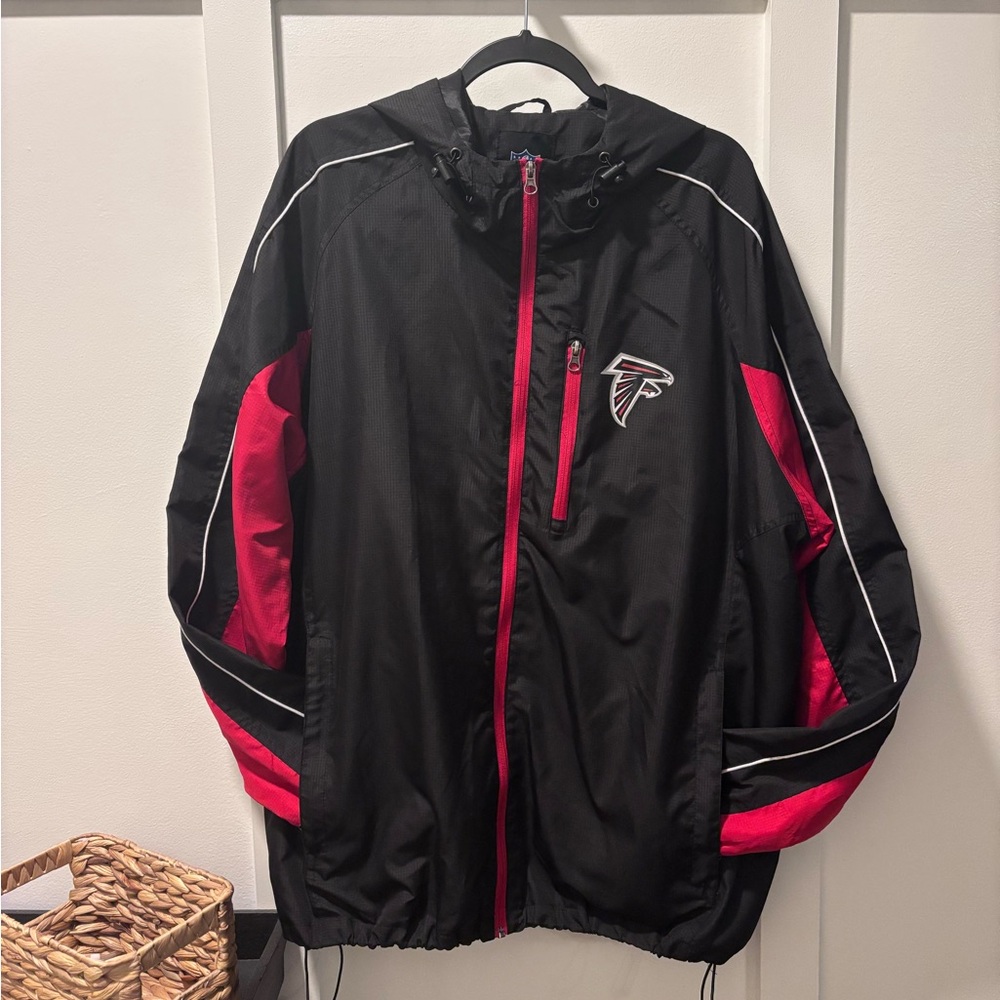 Men's Black & Red Atlanta Falcons Zip-Up Windbreaker Jacket